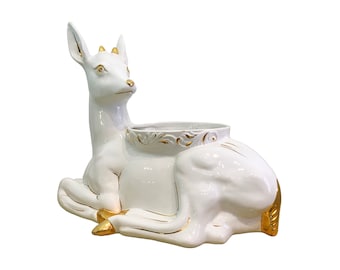 Antica Athena Deer Faun Ceramic Planter