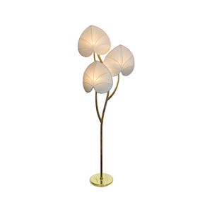 Arturo Pani Floor Lamp 1970s Brass Verdigris Vintage Palm Tree Hollywood Regency