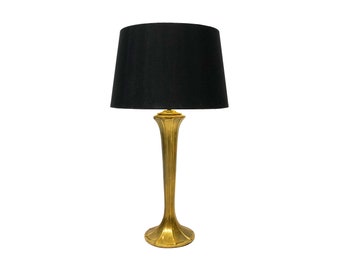Brass Art Nouveau Style Table Lamp 1970s Hollywood Regency Jugendstil Light 1980s