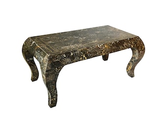 Maitland-Smith Tessellated Marble Coffee Table 1980s Vintage USA RARE Emperador