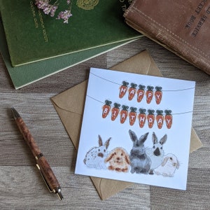 Cartão de aniversário de coelho - Carrot Bunting