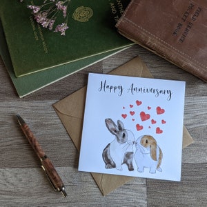 Kaninchen Jubiläum Karte - Bunny Love