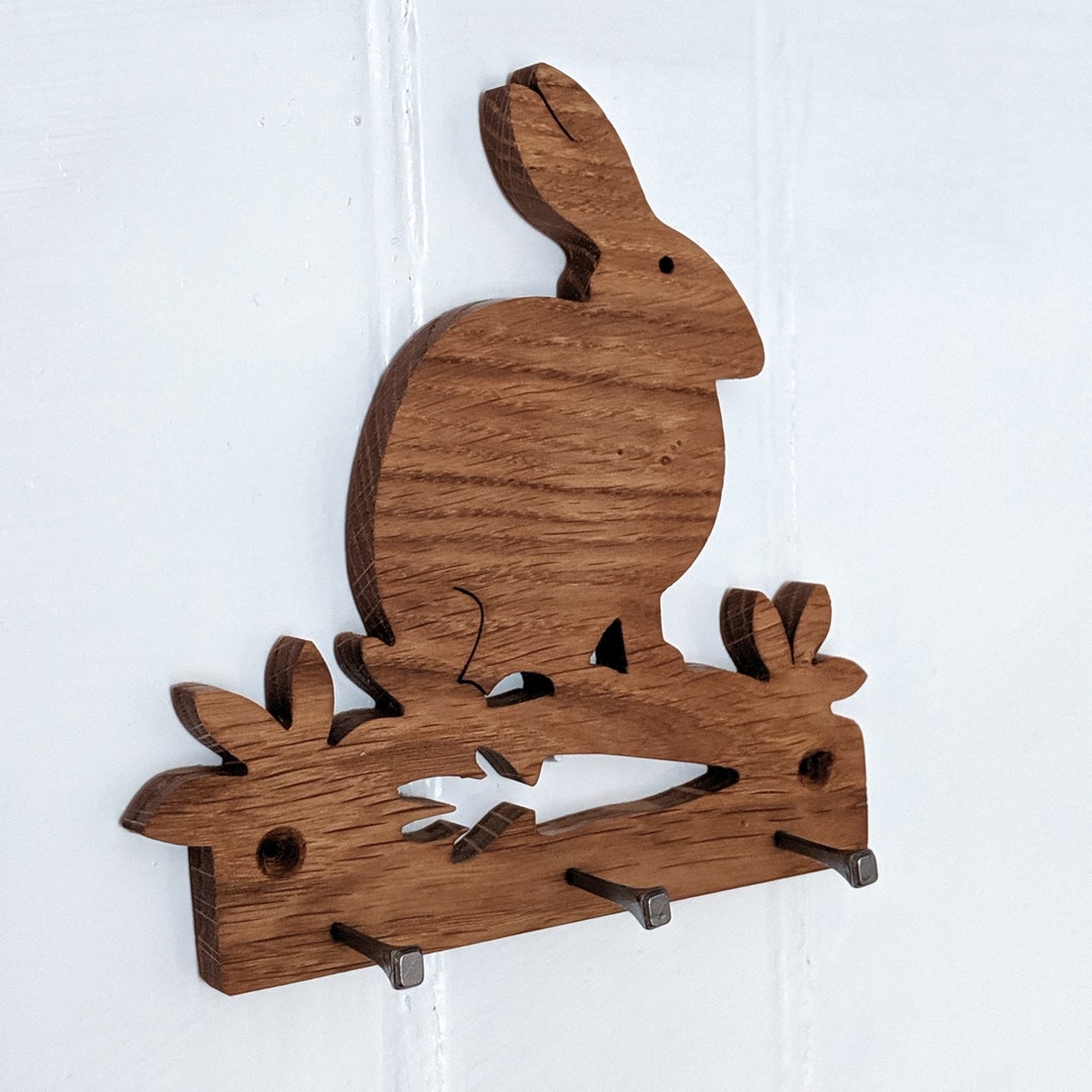 Oak Rabbit Key Hook - Etsy