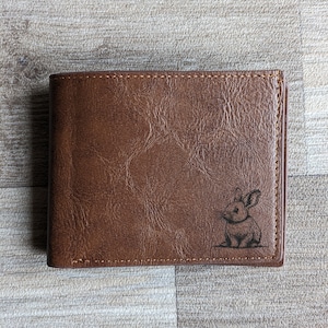 Cartera de conejo, Cartera grabada para hombre, Regalos de conejo, Regalos de conejito, Amante de los conejos, Día del padre de conejos, Regalos del día del padre, Papá conejo