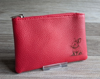 Rabbit Coin Purse (Red), Rabbit Lover, Rabbit Gifts, Faux LEather, Vegan Leather, Coin Purse, Ladies Purse, Gifts for Her, Bunny Gifts