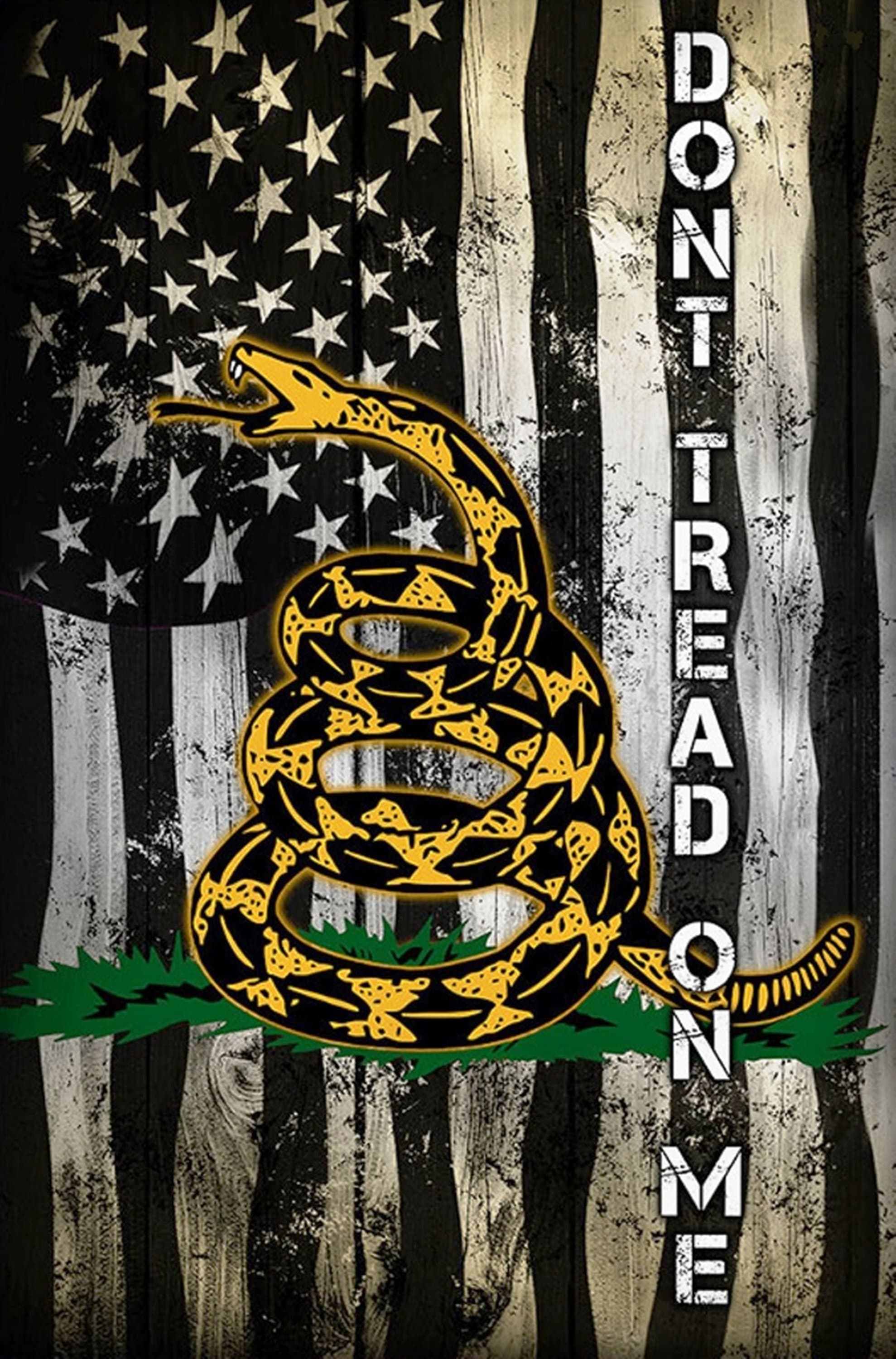 Gadsden Don't Tread on Me Distressed American Flag Sublimated Double
