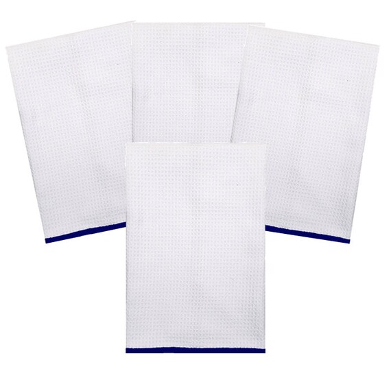4 Piece Sublimation Embroidery Blanks 100% Polyester Waffle Weave 16 x 24  White Towels Kitchen Bathroom Sports Gym