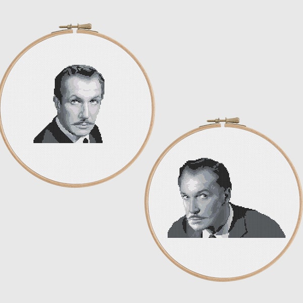 Vincent Price Counted Cross Stitch Pattern: Instant Digital Download, PDF Pattern