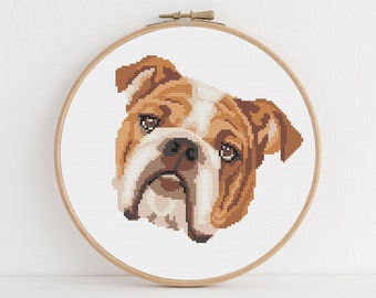 Cross Stitch Chart Kit English Bulldog Puppy