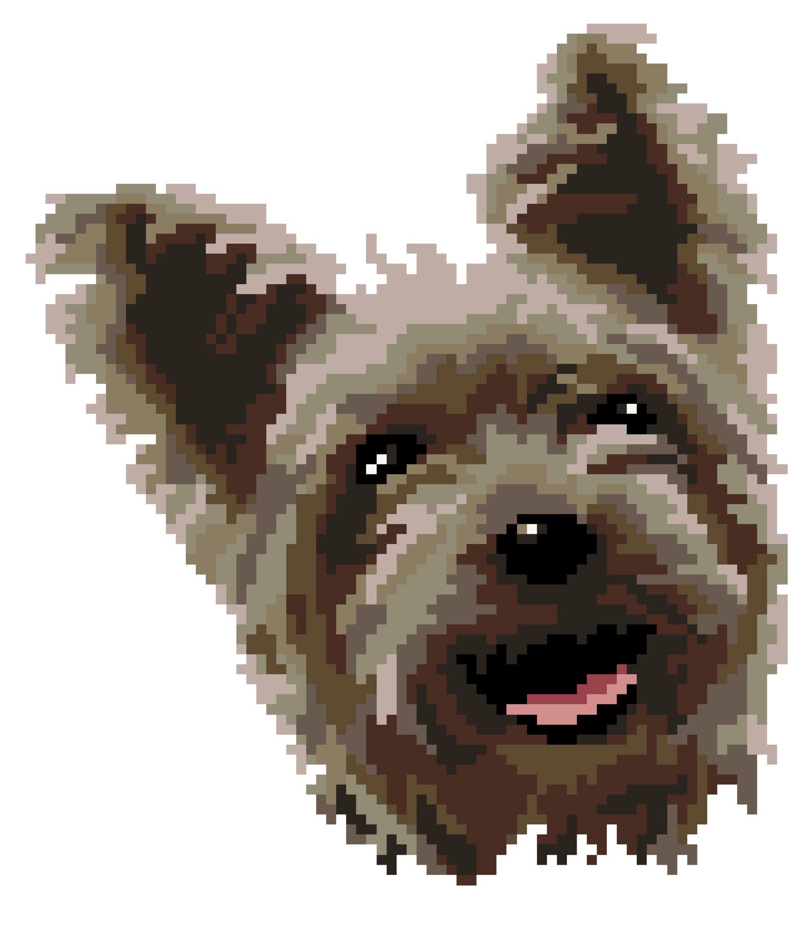Cute Cross Stitch Yorkshire Terrier / Pet Portrait / Instant Etsy