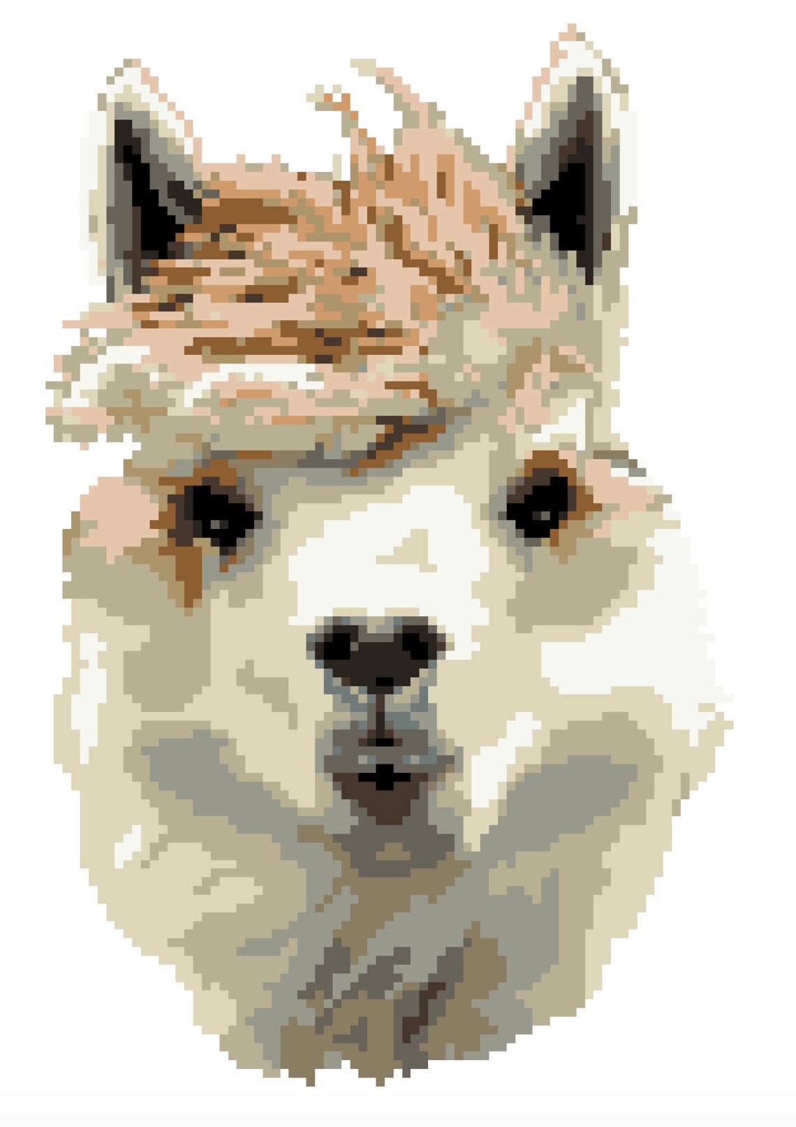 Cute Llama Counted Cross Stitch Pattern / Animal Portrait / | Etsy