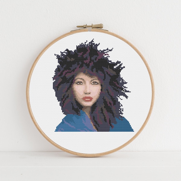 Kate Bush Modern Cross Stitch Pattern: Instant Digital Download, PDF Pattern