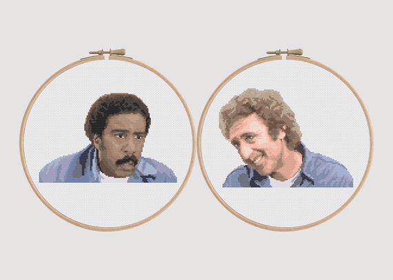 Stir Crazy Richard Pryor And Gene Wilder Modern Cross Stitch.