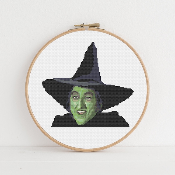 Wicked Witch / Wizard of Oz Modern Cross Stitch Pattern: Instant Digital Download, PDF Pattern