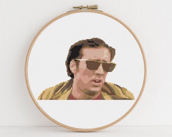 Nicolas Cage in Wild At Heart Funny Cross Stitch Pattern: Instant Digital Download, PDF Pattern