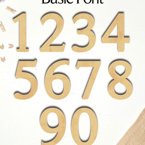 Wooden Numbers/Acrylic Unfinished Numbers for Crafting/Fancy Modern Basic Fonts image 3