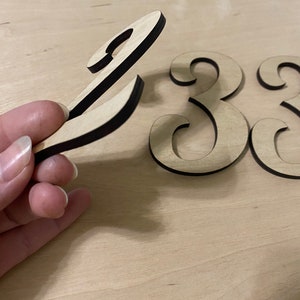 Wooden Numbers/Acrylic Unfinished Numbers for Crafting/Fancy Modern Basic Fonts image 5