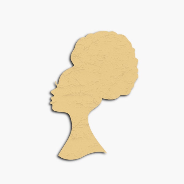 Afro Puff Diva Head Wooden Silhouette/Lady Silhouette/Woman Shape