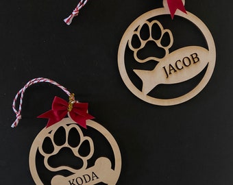 Dog or Cat Personalized Christmas Ornament
