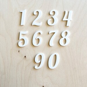 Wooden Numbers/Acrylic Unfinished Numbers for Crafting/Fancy Modern Basic Fonts image 6