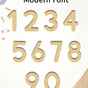 Wooden Numbers/Acrylic Unfinished Numbers for Crafting/Fancy Modern Basic Fonts image 4