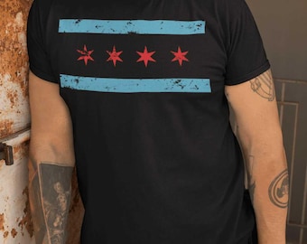 The Alley Distressed Chicago Flag T-shirt