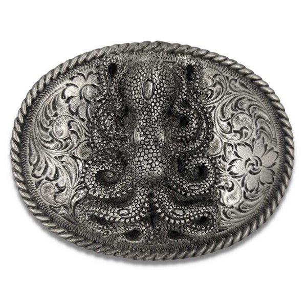 Octopus Oval Belt Buckle