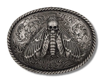 Moth Oval Belt Buckle