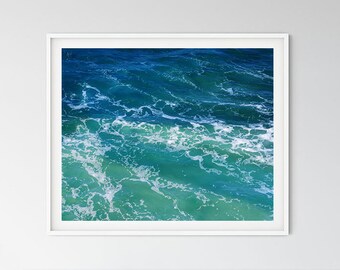 Deep Ocean print, coastal print, nautical print turquoise sea print, wave ocean printable art home decor downloadable print digital wall art