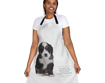 Apron, 5-Color Straps (AOP) - Wedding Gift for Pets Lovers - Fashion Women's Clothing - Best Mother's Day Gift - Trending Outfit