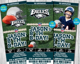 Philadelphia Eagles Invitation, Eagles Invitation, Philadelphia Eagles Ticket Invitation, Football Printable Ticket Invitation, NFL Eagles