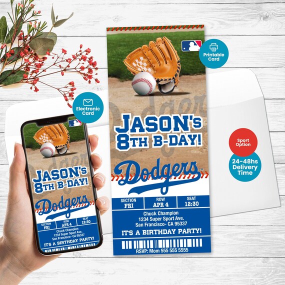 la dodgers invitation baseball ticket invites baseball etsy uk