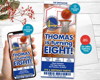 Golden State Warriors Birthday Invitations - Etsy