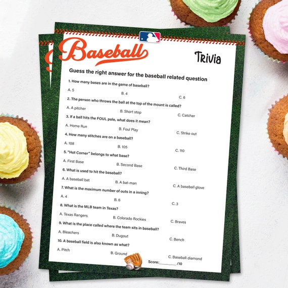 Baseball Trivia Game for Baseball Birthday Party Printable - Etsy