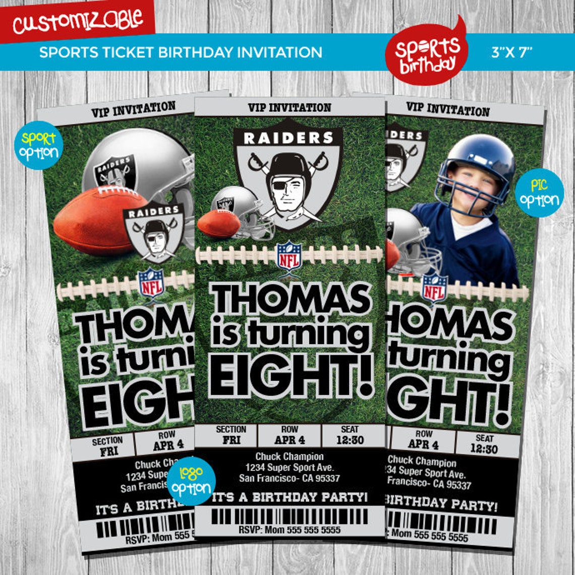 Las Vegas Raiders Invitation Raiders Birthday Invitations Etsy