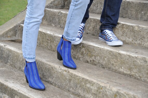 blue ankle boots