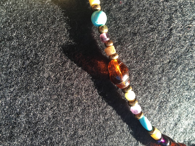 Earth tones and turquoise necklace