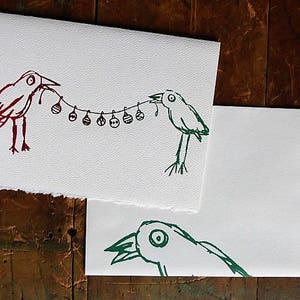 Carte de noël oiseau boule de noël