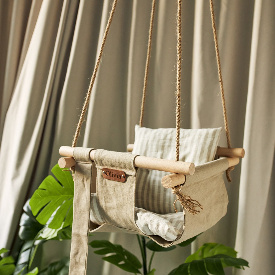 Quilted Indoor Swing Garden Swing Gift for Baby Baby Swing Etsy