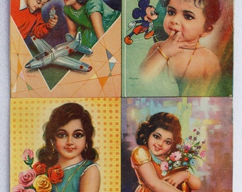 vintage kinderen prachtige poster printkunst, kunst aan de muur vintage print
