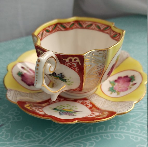 Kutani China Kosen Made in Japan // Cup and Saucer Set // Etsy