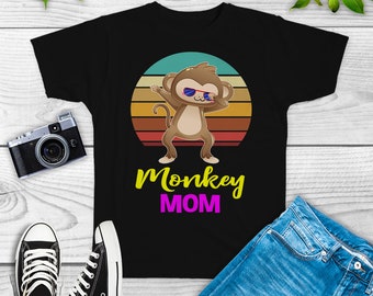 Monkey Mom Shirt, monkey Tank Top, monkey Sweatshirt, monkey Hoodie, Funny Monkey Gifts, Monkey Lovers, monkey art