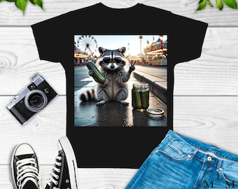 Raccoon Shirt Funny Gifts For Men Women Kids Mom Dad Fur Bday Pickles Meme