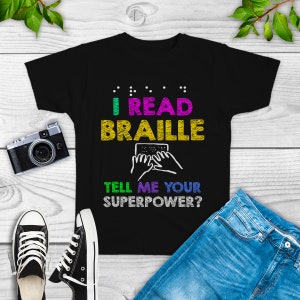 Chemise en braille, sweat-shirt en braille, sweat à capuche en braille, cadeau en braille, cadeaux en braille, chemise asl, t-shirt en braille