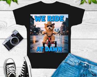 Golden Doodle Shirt Funny Gifts For Men Women Kids Mom Dad Fur Bday We Ride At Dawn