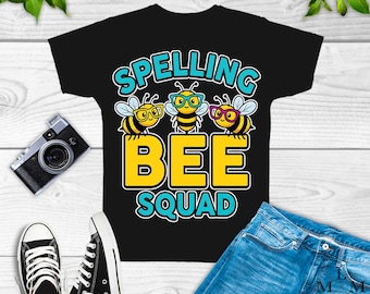 Camiseta del equipo Spelling Bee para niños, niñas, jóvenes y profesores.
