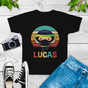 Personalised Custom Name Birthday Shirt, ninja birthday shirt boy, ninja birthday invitation, ninja birthday party, toddler boy birthday