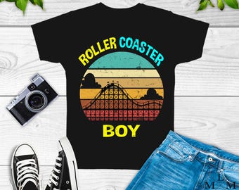 Roller Coaster Boy Shirt, Sweatshirt, Hoodie, amusement park shirt, theme park shirt, carnival shirt, party for son godson son in law