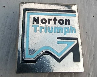 Vintage NORTON TRIUMPH Motorcycle Pin Badge. 70's/80's