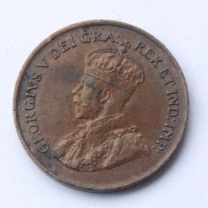 1920  Canada 1 cent coin King George V,  small coin